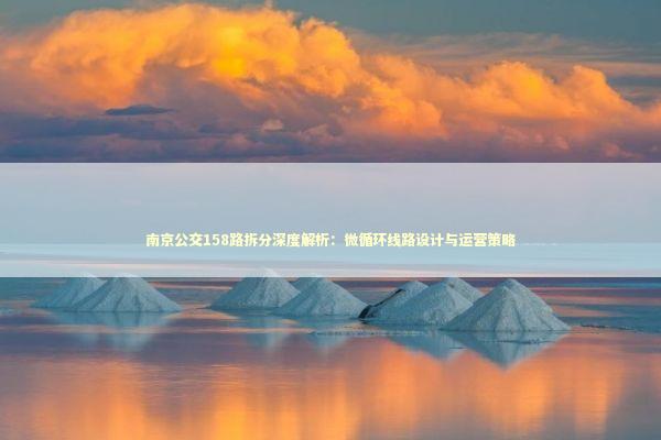 南京公交158路拆分深度解析：微循环线路设计与运营策略